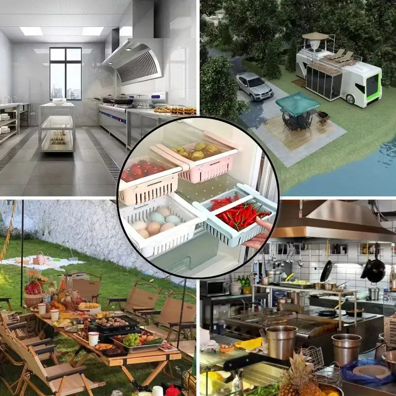 Adjustable Stretchable Fridge Storage Basket