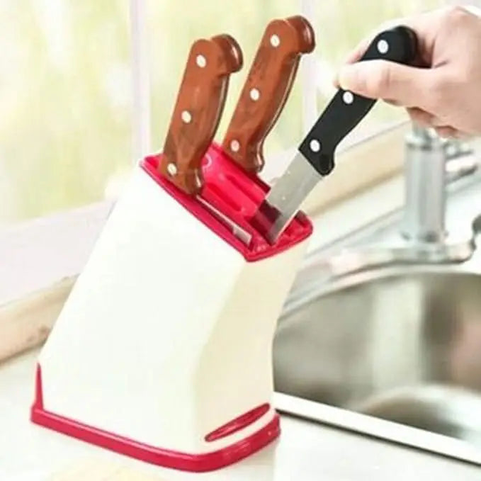 Mess-Free Kitchen Knife Holder – Space-Saving Rack for Knives, Cleaver & Scissors