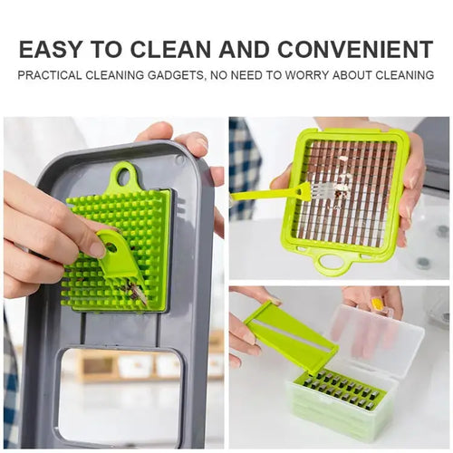22 in 1 Multifunction Vegetable Chopper & Slicer Set | Manual Food Chopper | Vegetable Cutter, Dicer, Grater & Mandoline Slicer with Storage Container