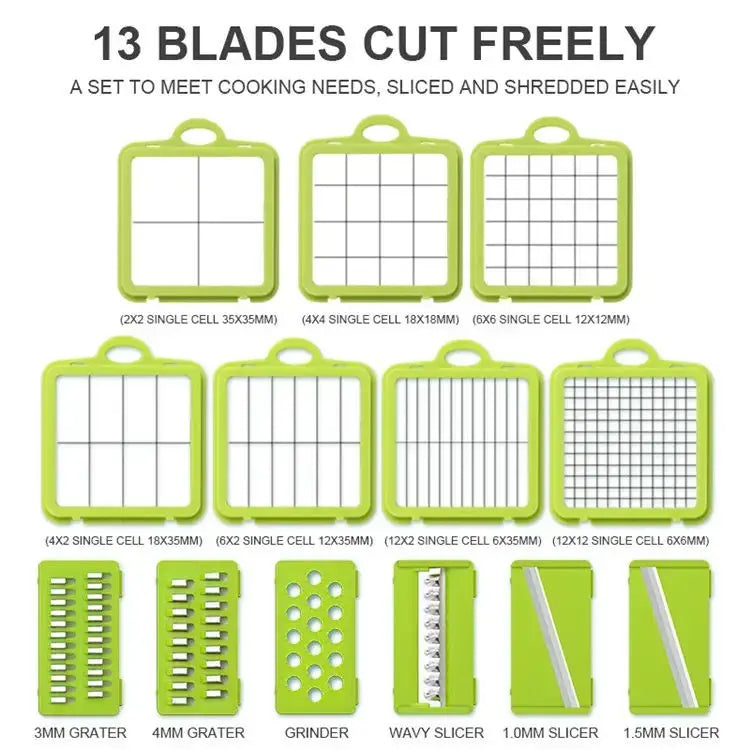 22 in 1 Multifunction Vegetable Chopper & Slicer Set | Manual Food Chopper | Vegetable Cutter, Dicer, Grater & Mandoline Slicer with Storage Container