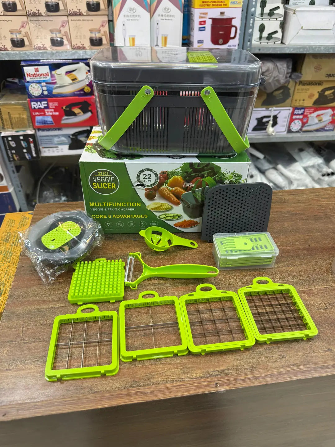 22 in 1 Multifunction Vegetable Chopper & Slicer Set | Manual Food Chopper | Vegetable Cutter, Dicer, Grater & Mandoline Slicer with Storage Container