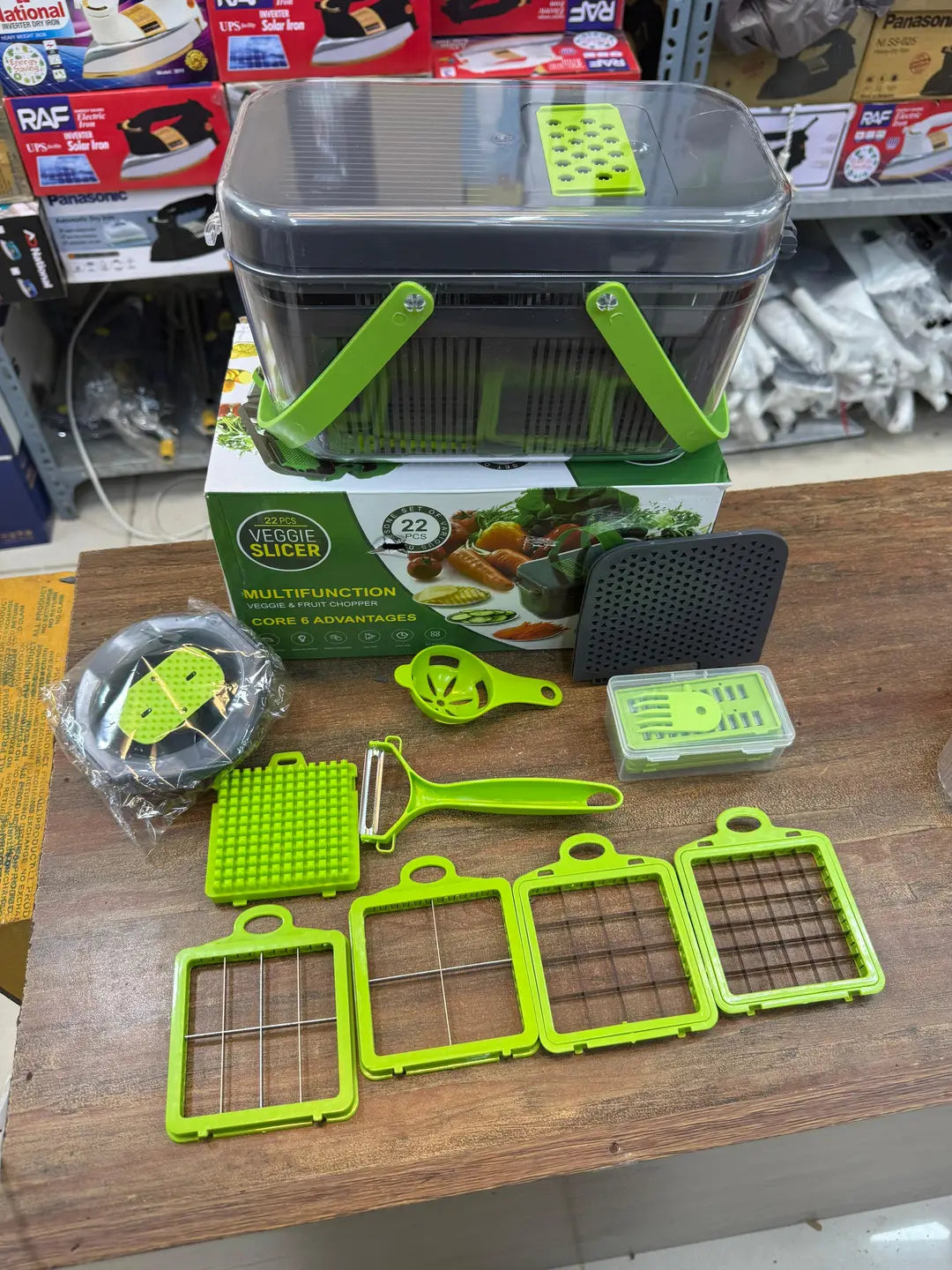 22 in 1 Multifunction Vegetable Chopper & Slicer Set | Manual Food Chopper | Vegetable Cutter, Dicer, Grater & Mandoline Slicer with Storage Container