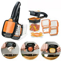 5-in-1 Manual Vegetable Chopper & Dicer | Multi-Function Vegetable Slicer with Interchangeable Blades, Food Container & Storage Box