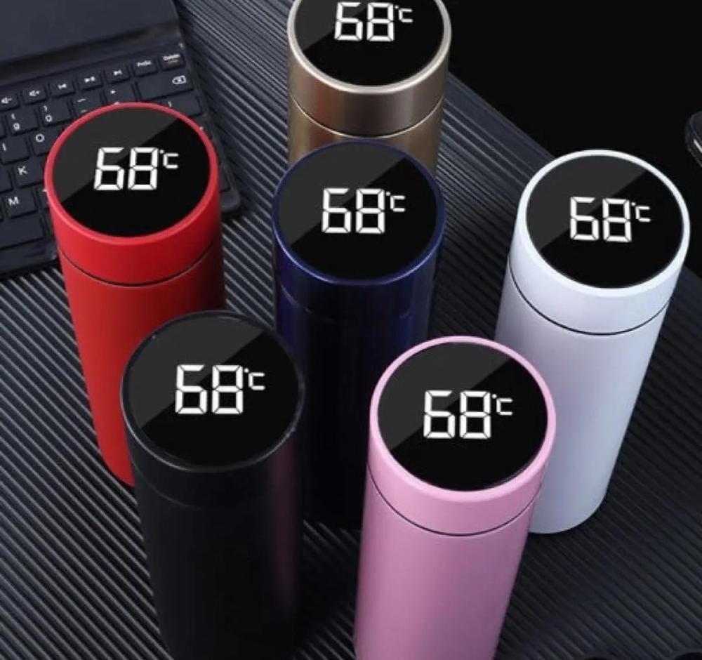 Stainless Steel Thermos 500ml Pink Digital Temp