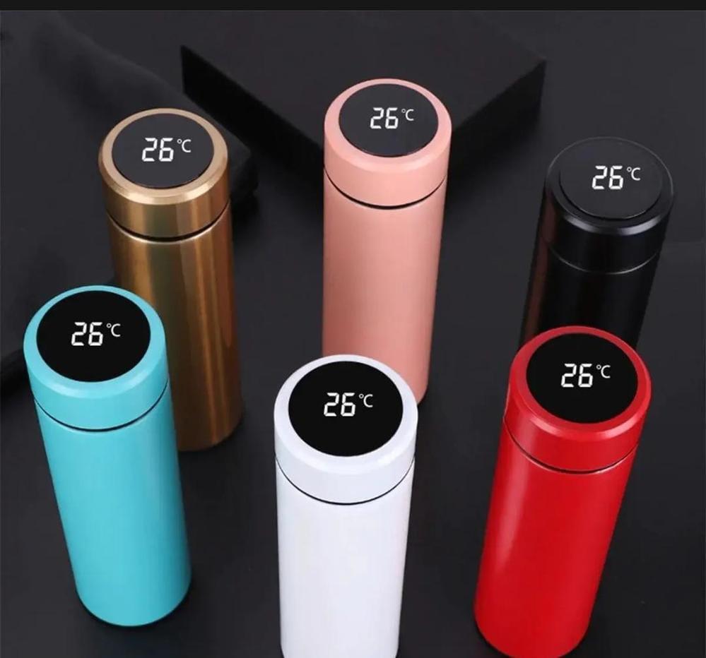 Stainless Steel Thermos 500ml Pink Digital Temp