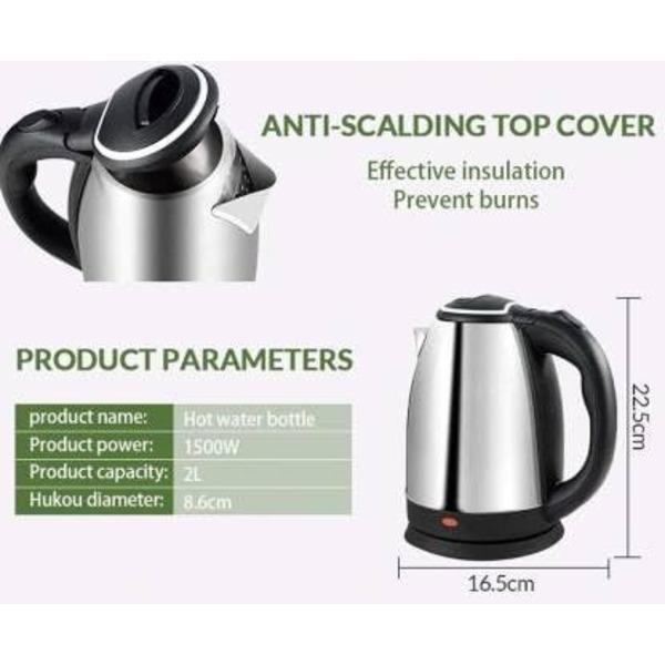 Stainless Steel Electric Kettle Black Silver Pakistan